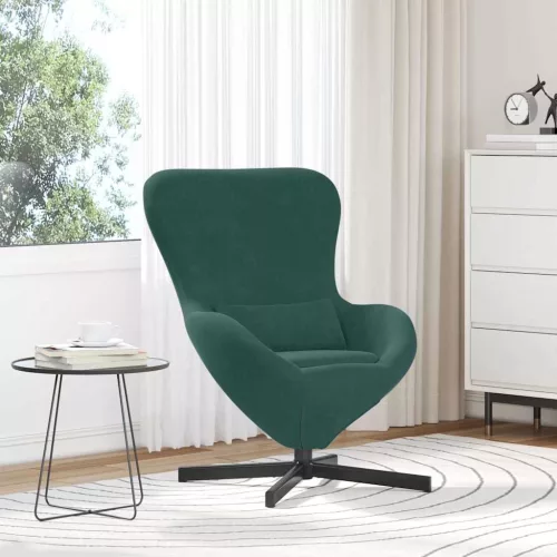 vidaXL Tojásfotel Sötétzöld 63 x 73 x 90 cm Bársony