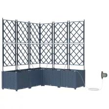 vidaXL Kerti cserép 3 pcs Szürke 120 x 120 x 142 cm Acél