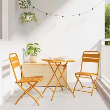   vidaXL Kerti hajtható szék 2 pcs Mustár 42 x 52 x 82cm Porszórt acél