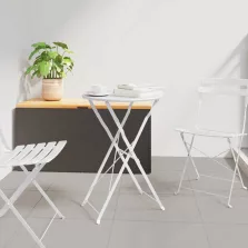 vidaXL Bisztróasztal Fehér Ø 50 x 71 cm Porfestett acél