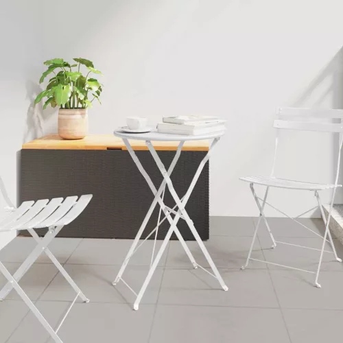 vidaXL Bisztróasztal Fehér Ø 50 x 71 cm Porfestett acél