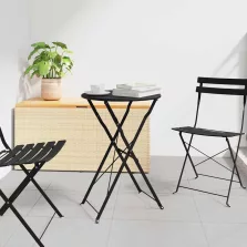   vidaXL Bisztróasztal Antracit Ø 50 x 71 cm Porfestett acél