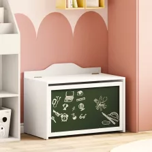   vidaXL Játék Doboz tárolóval Fehér 73 x 33 x 55 cm Faanyag