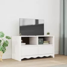   vidaXL TV Szekrény fiókkal Drammen Fehér 99 x 43 x 55 cm Tömör fenyőfa
