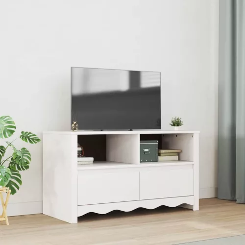 vidaXL TV Szekrény fiókkal Drammen Fehér 99 x 43 x 55 cm Tömör fenyőfa