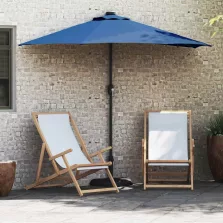   vidaXL Kerti napernyő LED -es lámpákkal Kék 294 x 150 x 223 cm szövet