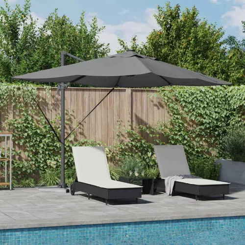 vidaXL Cantilever Roma Napernyő Antracit és fekete 352 x 251 x 265 cm