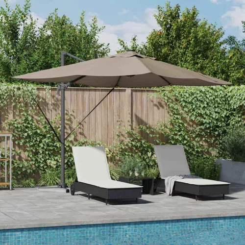 vidaXL Cantilever Roma Napernyő Taupe és Fekete 352 x 251 x 265 cm