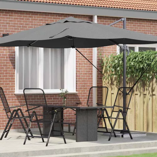 vidaXL Cantilever Roma Napernyő Antracit és fekete 352 x 251 x 260 cm