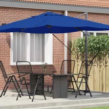   vidaXL Cantilever Roma Napernyő Kék és Fekete 352 x 251 x 260 cm