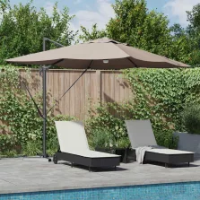   vidaXL Cantilever Roma Napernyő Taupe és Fekete 352 x 251 x 265 cm