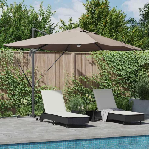 vidaXL Cantilever Roma Napernyő Taupe és Fekete 352 x 251 x 265 cm