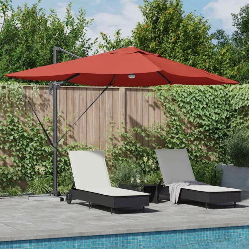 vidaXL Cantilever Roma Napernyő Piros és Fekete 352 x 251 x 265 cm