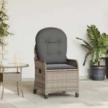   vidaXL Fotel ágy párnával Szürke 56 x 66 x 95 cm polirattan