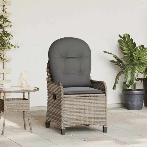 vidaXL Fotel ágy párnával Szürke 56 x 66 x 95 cm polirattan