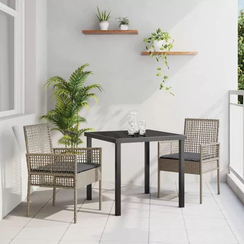 vidaXL Kerti Szék 2 pcs Szürke 53 x 60 x 85cm polirattan