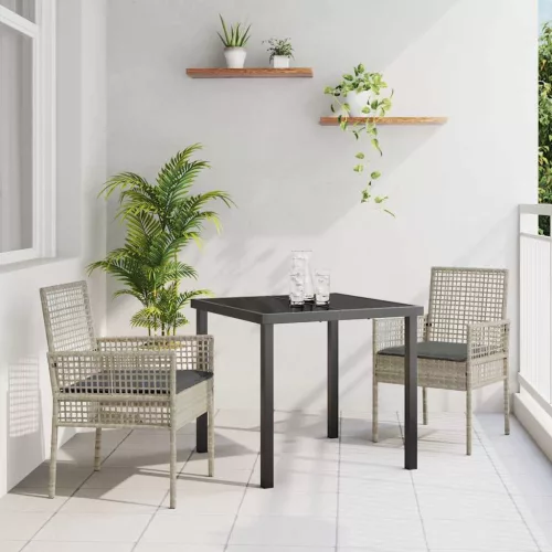 vidaXL Kerti Szék 2 pcs Világosszürke 53 x 60 x 85cm polirattan