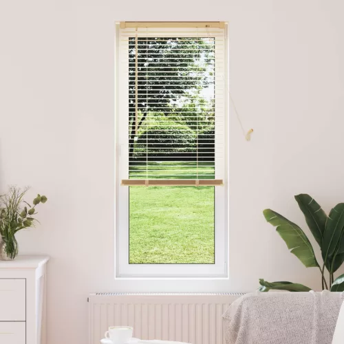 vidaXL Zsaluzia Állítható Világos barna mintával 150 x 40 cm PVC