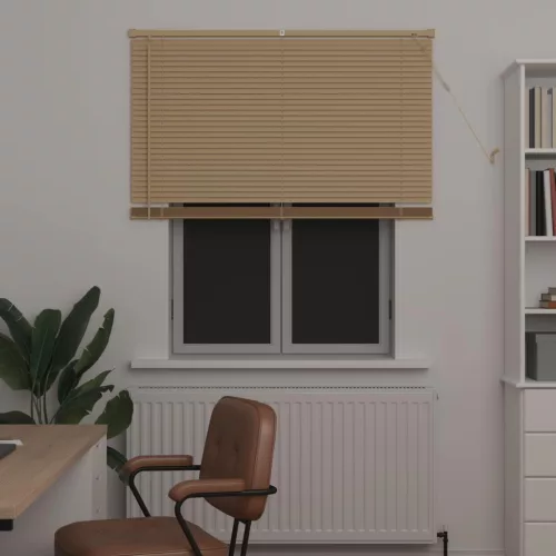 vidaXL Zsaluzia Állítható Világos barna mintával 150 x 110 cm PVC