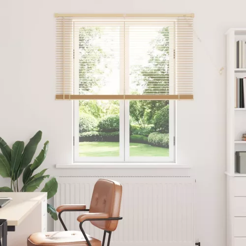 vidaXL Zsaluzia Állítható Világos barna mintával 150 x 120 cm PVC