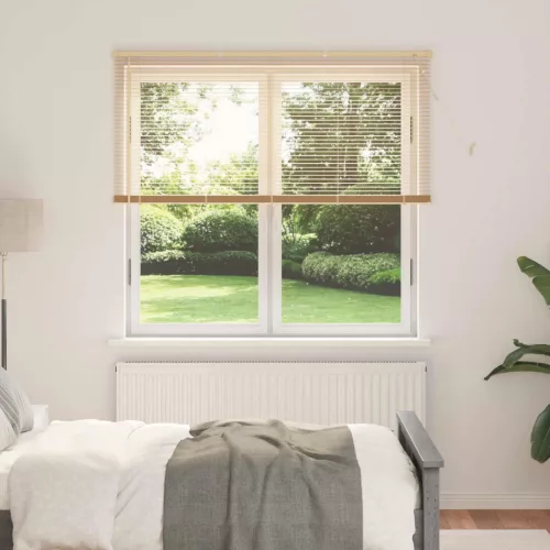 vidaXL Zsaluzia Állítható Világos barna mintával 150 x 160 cm PVC