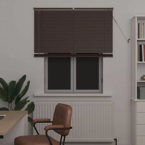 vidaXL Zsaluzia Állítható Sötét barna mintával 150 x 110 cm PVC