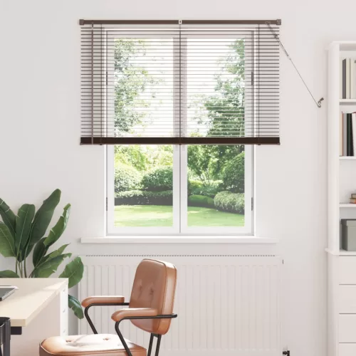 vidaXL Zsaluzia Állítható Sötét barna mintával 150 x 120 cm PVC