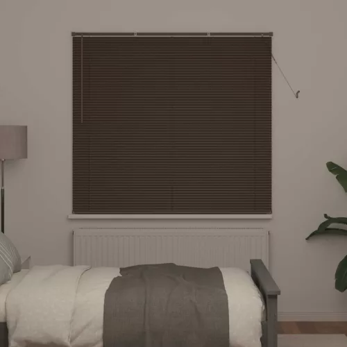 vidaXL Zsaluzia Állítható Sötét barna mintával 150 x 140 cm PVC