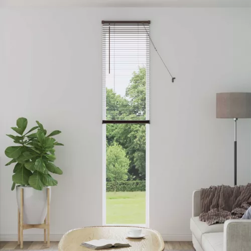 vidaXL Zsaluzia Állítható Sötét barna mintával 213 x 50 cm PVC