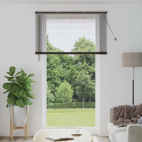 vidaXL Zsaluzia Állítható Sötét barna mintával 213 x 130 cm PVC