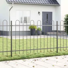 vidaXL Kerti Kerítés Szürke 1.7 x 1 m Porszórt Acél