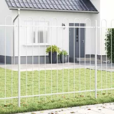 vidaXL Kerti Kerítés Fehér 1,7 x 1,5 m Porfestett acél