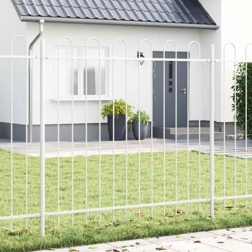 vidaXL Kerti Kerítés Fehér 1,7 x 1,5 m Porfestett acél