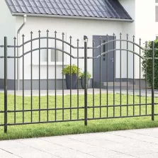 vidaXL Kerti Kerítés Szürke 215 cm Porszórt Acél