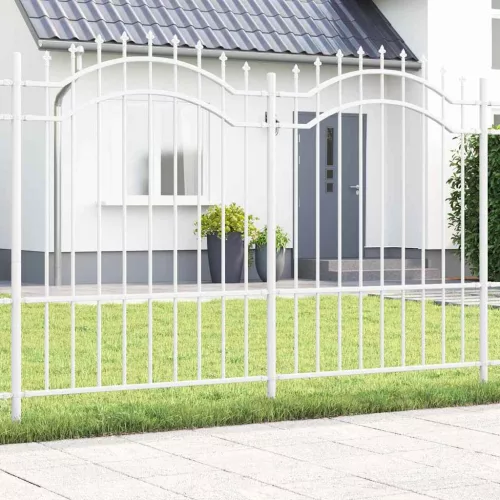 vidaXL Kerti Kerítés Fehér 240 x 190 cm Porszórt Acél