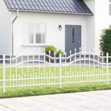 vidaXL Kerti Kerítés Fehér 240 x 118 cm Porszórt Acél