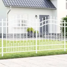 vidaXL Kerti Kerítés Fehér 240 x 166 cm Porszórt Acél