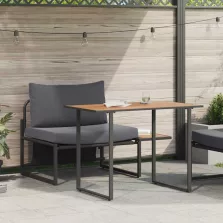 vidaXL Kültéri Acél Ülőgarnitúra 2 pcs Antracit Acél