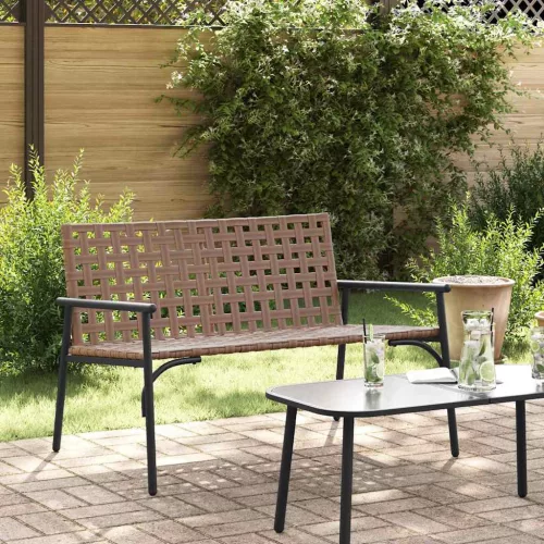 vidaXL Kerti Szék Fekete 113 x 79 x 75cm polirattan