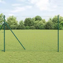 vidaXL Európai Kerítés Zöld 1.5 x 10 m PVC-bevonatú vas