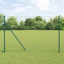 vidaXL Európai Kerítés Zöld 1.5 x 10 m PVC-bevonatú vas