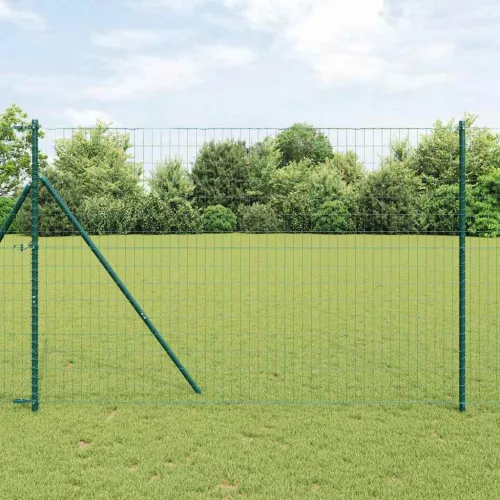 vidaXL Európai Kerítés Zöld 1.5 x 10 m PVC-bevonatú vas