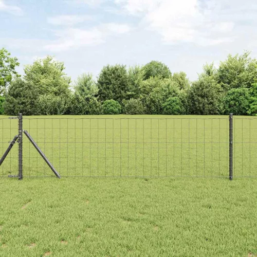vidaXL Európai Kerítés Szürke 0.8 x 25 m PVC-bevonatú vas