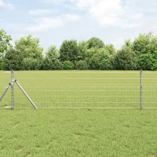   vidaXL Európai Kerítés Ezüst 0.8 x 10 m Meleg horganyzott vas