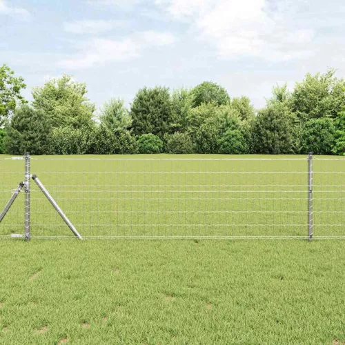 vidaXL Európai Kerítés Ezüst 0.8 x 10 m Meleg horganyzott vas