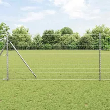   vidaXL Európai Kerítés Ezüst 1.4 x 10 m Meleg horganyzott vas