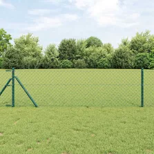 vidaXL Láncszem Kerítés Zöld 25 x 0.8 m Acél
