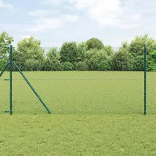 vidaXL Láncszem Kerítés Zöld 25 x 1.4 m Acél