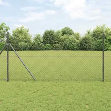 vidaXL Láncszem Kerítés Szürke 10 x 1.4 m Acél