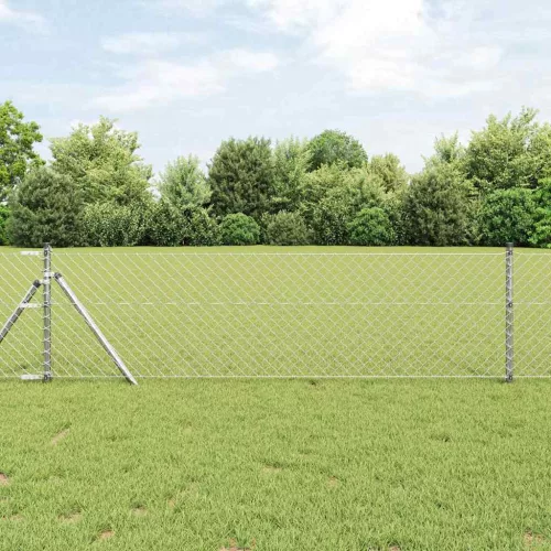 vidaXL Láncszem Kerítés Ezüst 10 x 0.6 m Horganyzott acél